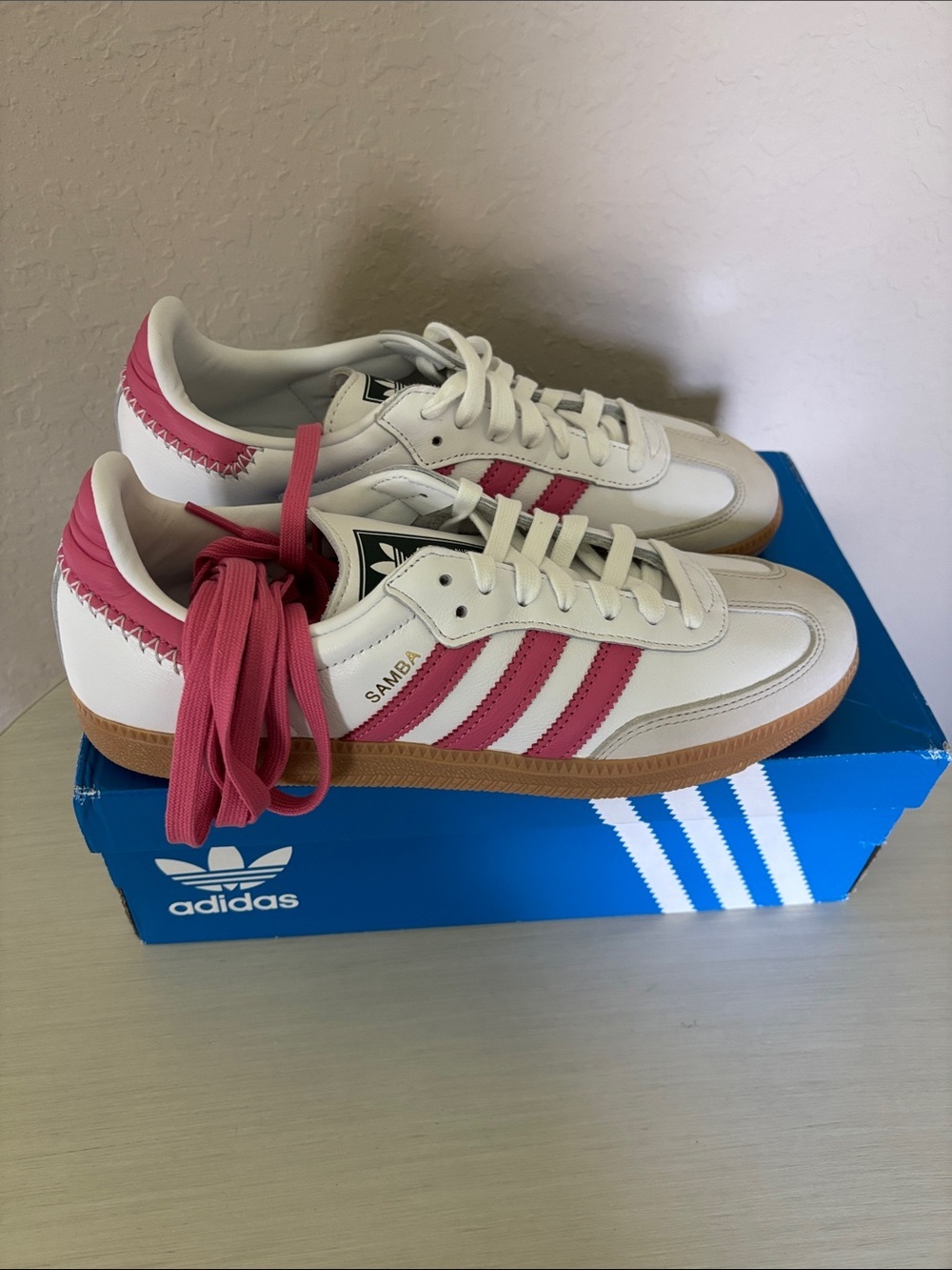 ADIDAS Samba OG White Rose Pink Gum JI2013 Women's Size 10 NIB Sneaker - Picture 4 of 7
